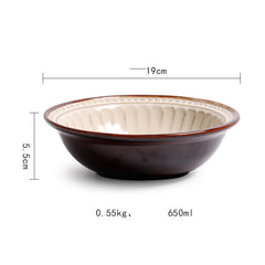 Relief Ceramic Tableware Set for Elegant European Dining