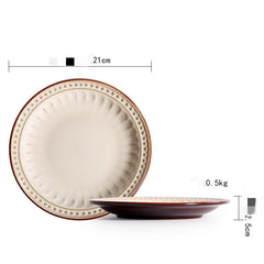 Relief Ceramic Tableware Set for Elegant European Dining