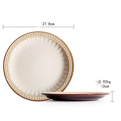 Relief Ceramic Tableware Set for Elegant European Dining