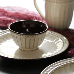 Relief Ceramic Tableware Set for Elegant European Dining