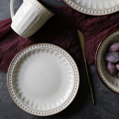 Relief Ceramic Tableware Set for Elegant European Dining