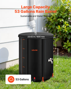 53 Gallon Rain Barrel Collapsible PVC Water Storage Tank