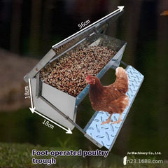 Automatic Pedal Chicken Feeder Stainless Steel Feeding Troug
