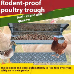 Automatic Pedal Chicken Feeder Stainless Steel Feeding Troug