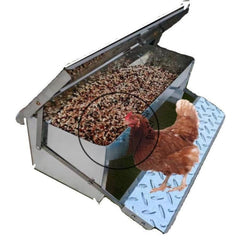 Automatic Pedal Chicken Feeder Stainless Steel Feeding Troug