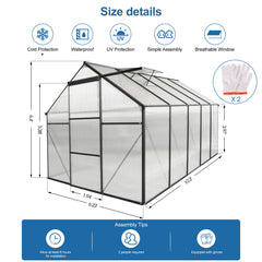 6x10 FT Polycarbonate Greenhouse