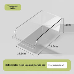 Household Food-Grade Storage Container for Safe Food Storage, transparent white refrigerator fresh-keeping storage box.